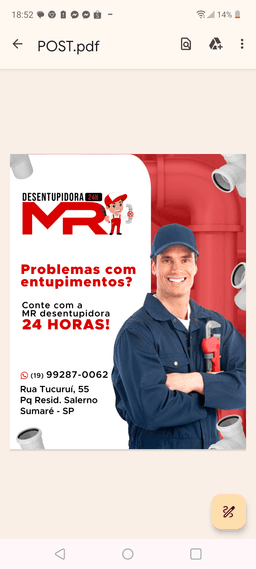 Logo de MR desentupidora 